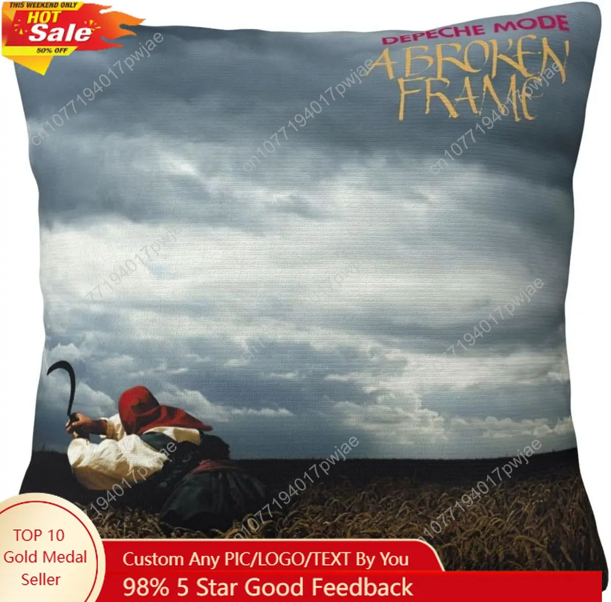 

Depeche Rock Mode Music Band Broken Frame Throw Pillow Covers Double Printing Pillowcase Super Soft Pillow Cover for Couch Sofa