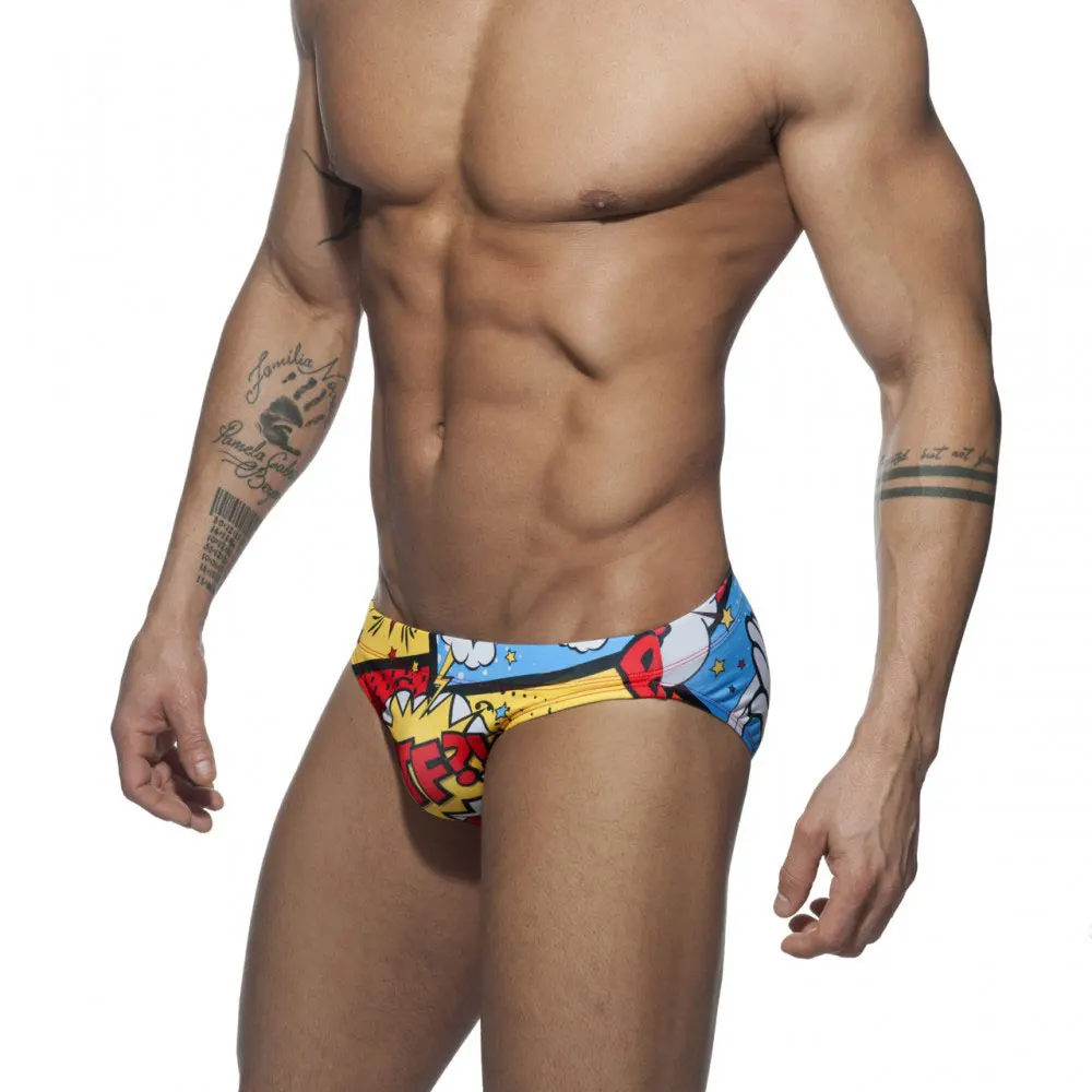 New Hot Sexy Men's Swimsuit Push-Up Swimwear Male  Swimming Cartoons trunks Shorts Men Surf Board Beach Surfing Swimsuit gallery 1