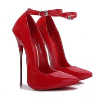 16cm Sexy High Heels Woman Pumps Heel Female Shoes Nude Pink Stiletto Office Woemn‘s Leather Shoes Size 46 Tacones De Tiras