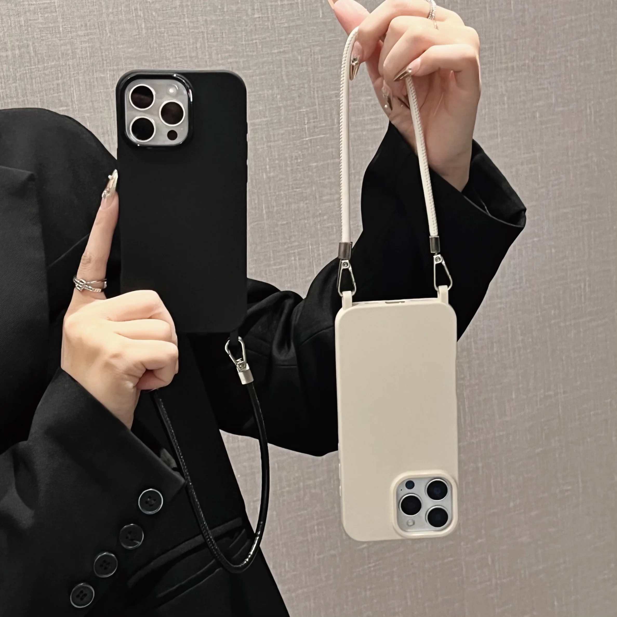 

Классический чехол для телефона для iPhone 13, 12, 14, 15, 16, 15 Pro Max 14, 15, 16 Plus с ремешком на руку