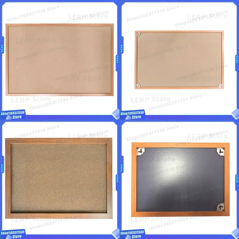 Wood Frame Cork Bulletin Board Memo Display Pinboard for Office Home Wall Decor Message Notice Ad Poster Holder DX Style