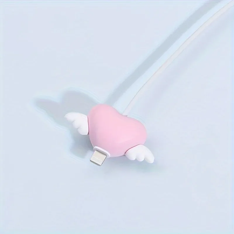 3D Love Heart Cable Protector Cartoon Charger Protector Cable Winder Organizer Cute Data Line Cord Protective Cover For iPhone