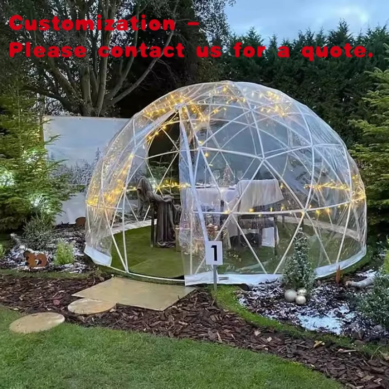 مخصص. مخصص فاخر في الهواء الطلق البلاستيكية حديقة Igloo Glamping فندق الجيوديسية قبة خيمة بيع #1