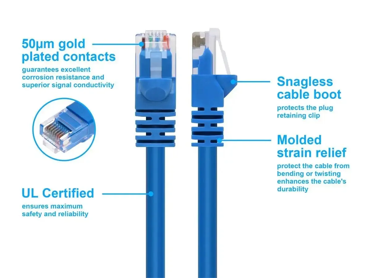 RJ45 Cat6 UTP Network Cable Ethernet Patch Cord LAN Cable for PC Router Switch Connection