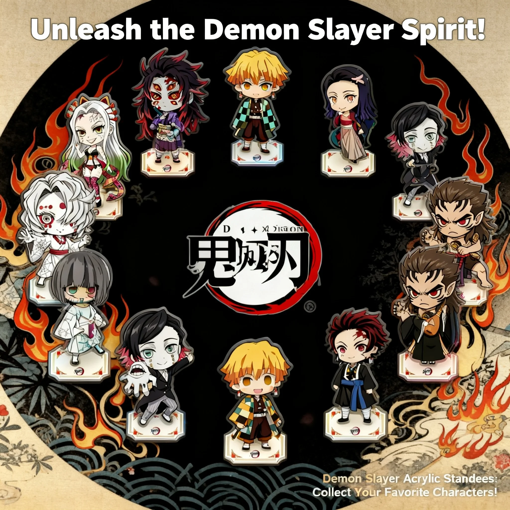 Figura Coleccionable de Acrílico de 10 cm de Demon Slayer Kimetsu no Yaiba, Tanjiro Kamado, Shinobu Kocho, Sanemi Shinazugawa, Anime