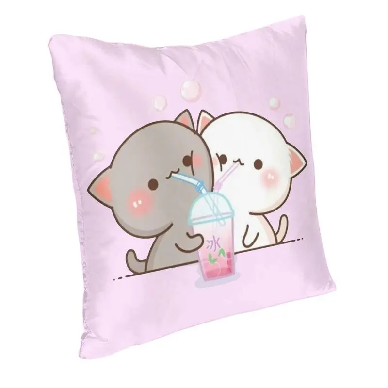 Luxury Couple Mochi Cat Peach And Goma Throw Pillow Cover Decoration Custom Square Cushion Cover 40x40 Pillowcover Living Room