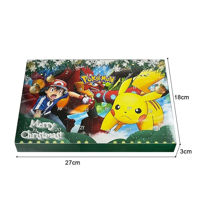 24 pçs/caixa pokemon calendário do advento caixa cega figuras anime bonito mini pvc modelo bonecas crianças natal brinquedos de halloween presente