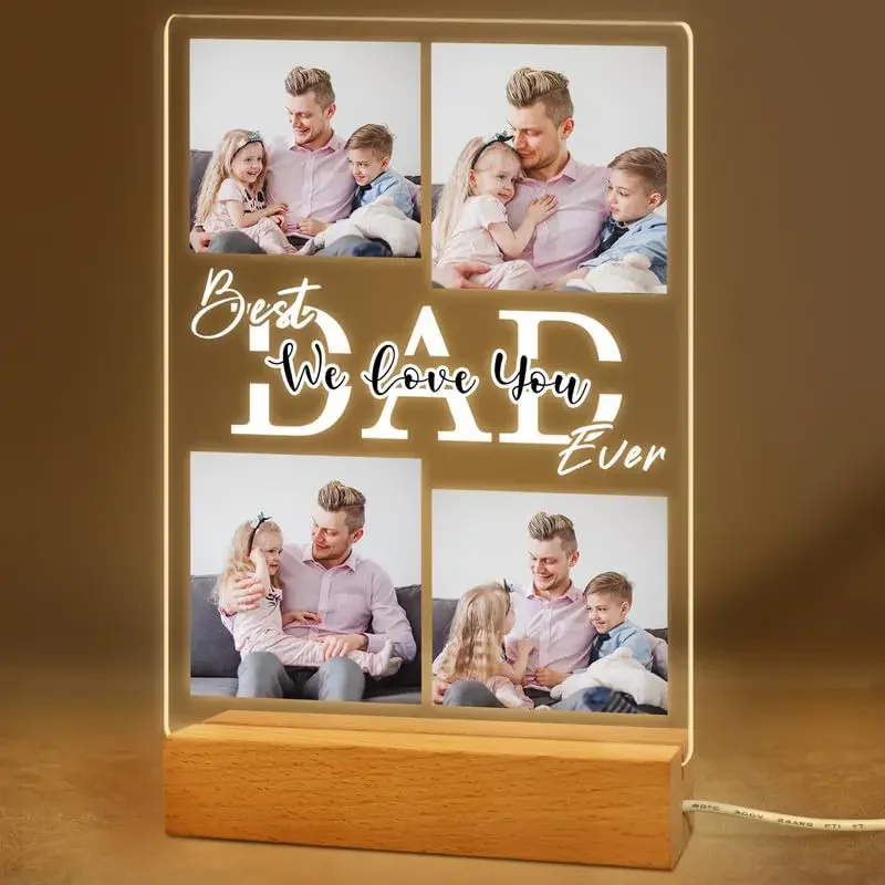 

Personalized Dad Decor Custom Acrylic Photo Frame Perfect Father's Day Valentine Birthday Gift from Daughter Son Mother Friends