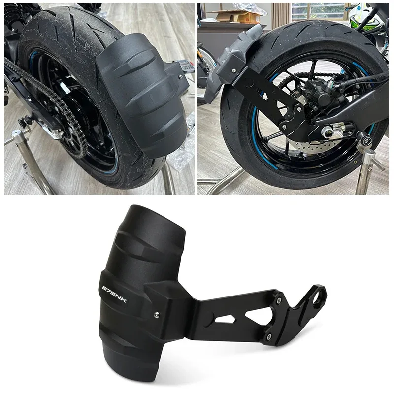 دراجة نارية الحاجز الخلفي قطعة من نسيج عجلة مضيعة نعالها سبلاش الحرس CNC قوس ل 675SR 675NK 675SR-R 675 SR NK