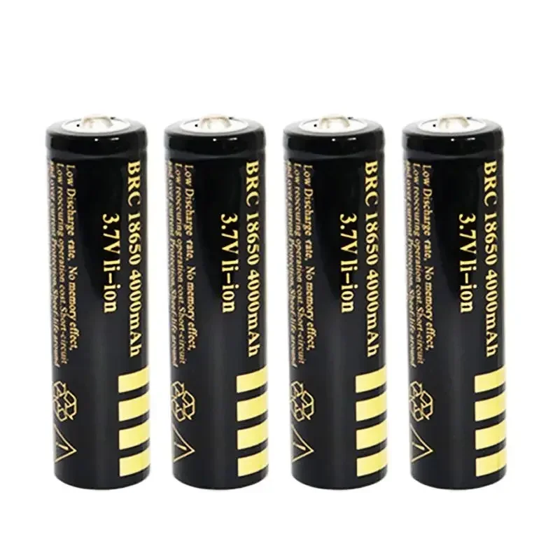 100% New Original 18650 Battery 3.7 V 4000mAh Rechargeable Li-ion Battery for Led Flashlight Batery + USB Charger