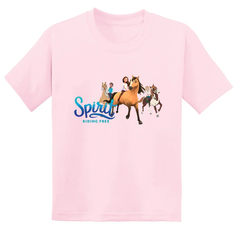 

Lucky & Mustang Spirit Horse Cartoon Funny Girls T Shirt Cute Kids Clothes Baby Boys Summer Tees Short Sleeve Children T-Shirts