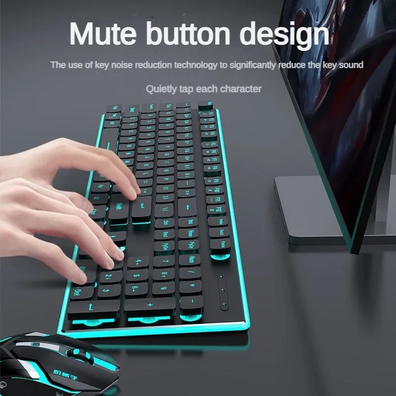 Imagem -02 - Teclado e Mouse sem Fio Modo Duplo Ultra Fino Portátil Mudo Acessórios para Laptop Luz de Fundo pc Escritório Eweadn-x7s