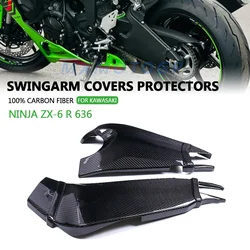 For KAWASAKI NINJA ZX-6 R 636 ZX6R 636 2024 2025 100% Carbon Fiber Swingarm Covers Protectors Fairings Motorcycle Accessories