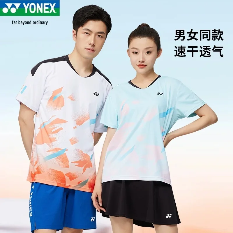 Yonex New Badminton Clothing Men's and Women's Quick-drying Sweat-absorbent Breathable Deodorant Short-sleeved T-shirt Tops