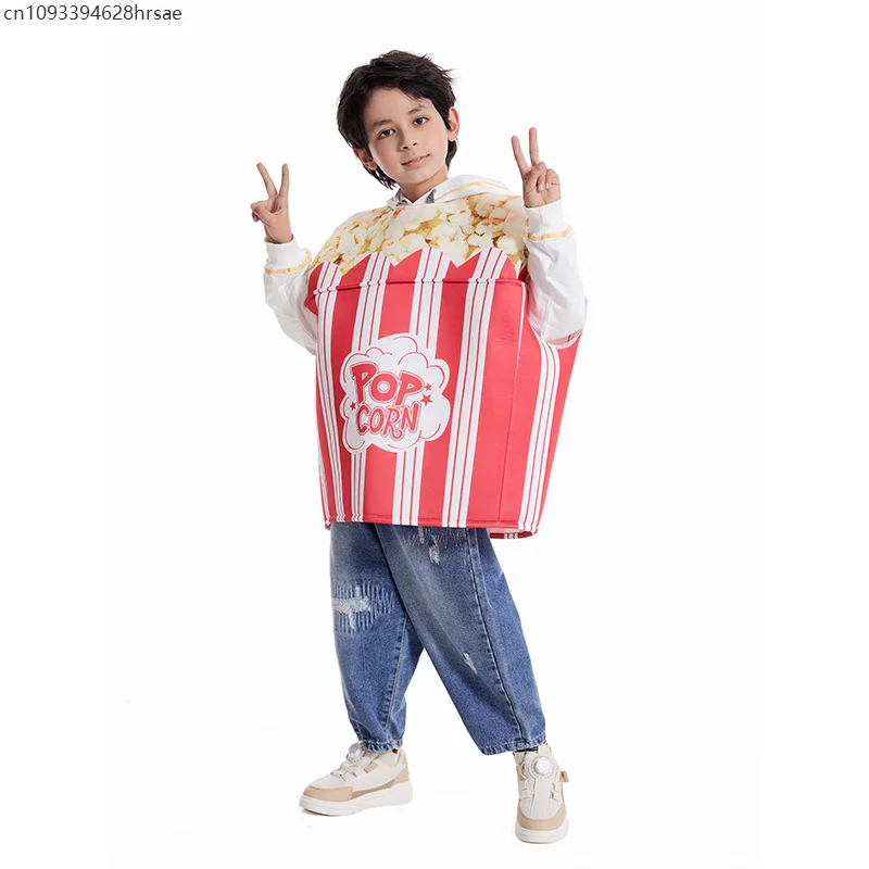 

Unisex Kids Halloween Fancy Dress Up Cute Child Bucket Of Popcorn Costume