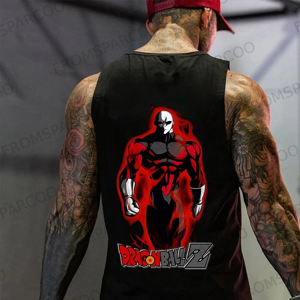 

2025 Dragon Ball Anime Goku Peripheral Printed Vest, Gym Men's Loose Exercise Summer Fashion Pure Cotton Tank Top