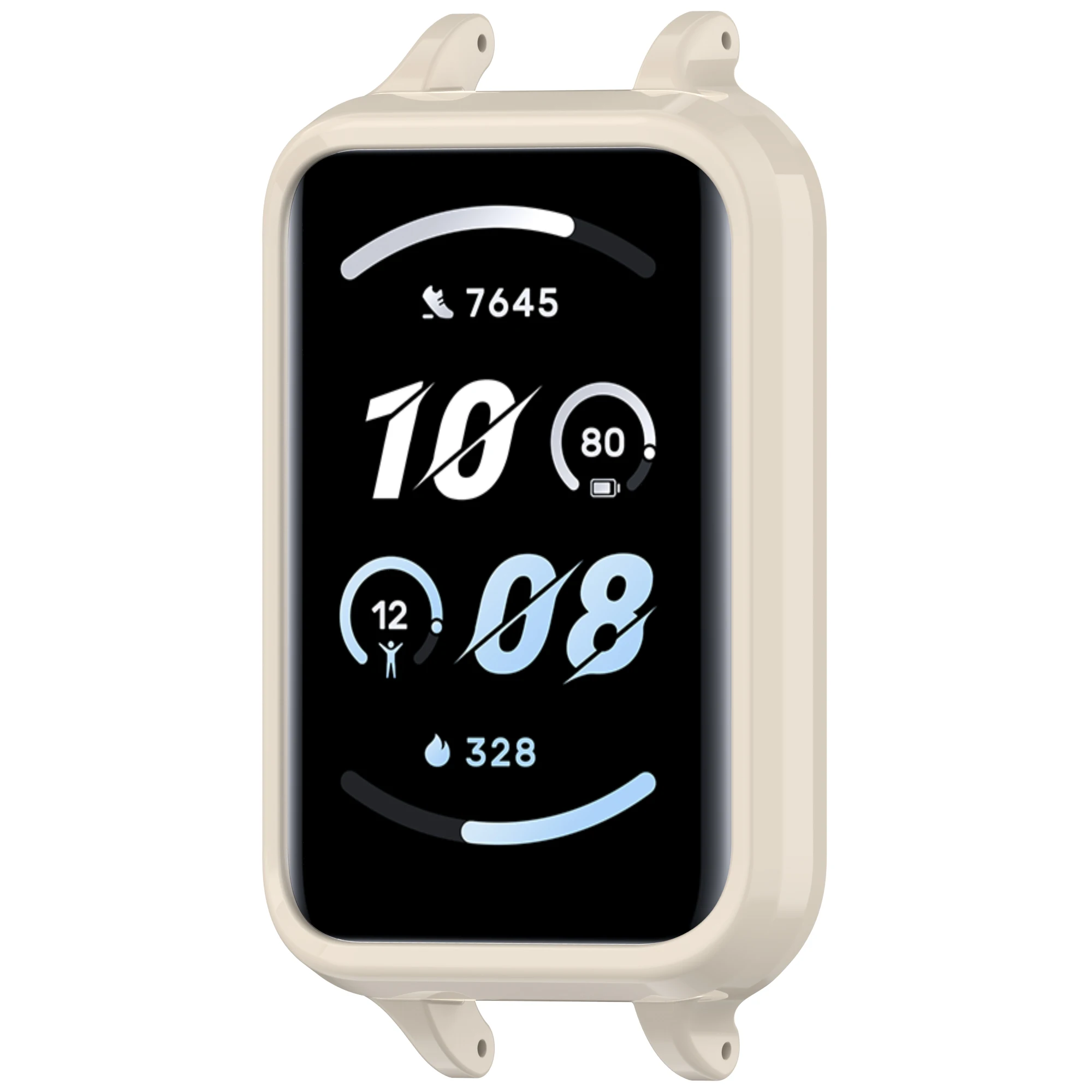 Pour Honor Band 10, cadre de montre creux, étui de protection en PC résistant aux rayures - Blanc antique