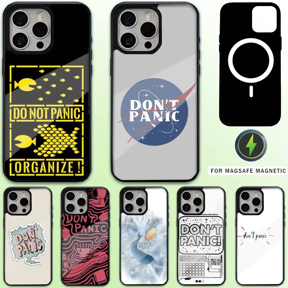 

Don't Panic Phone Case For iPhone17,16,15,14,13,12,11 Plus,Pro Max Magnetic For Magsafe Wireless Charging