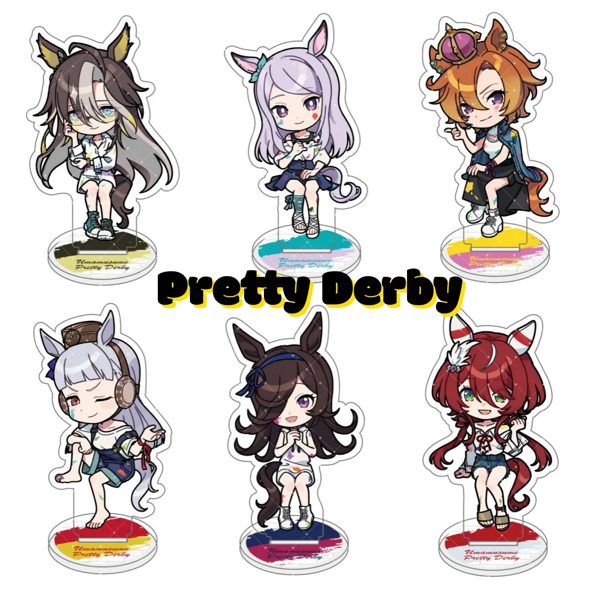 Porte-clés figurine acrylique 10 cm Umamusume: Pretty Derby Anime Oguri Cap Dantsu Flame Hishi Miracle Cesario – Cadeau pour fans