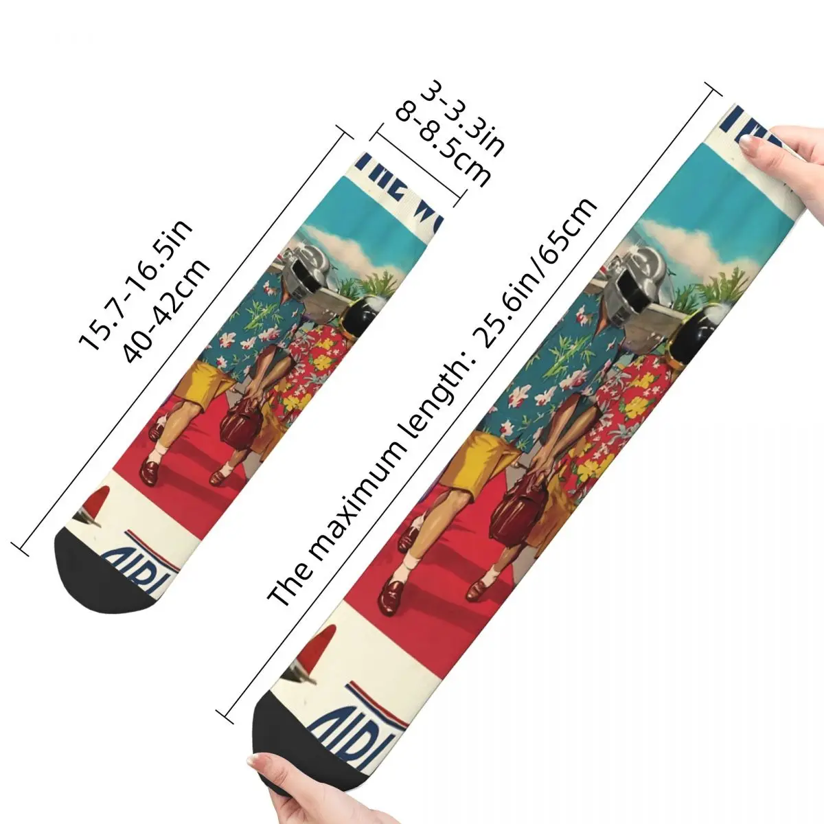 Men\'s compression Socks Around The World Vintage Harajuku Daft Punk Helmet Hip Hop Novelty Seamless Crew Crazy Sock Gift Printed