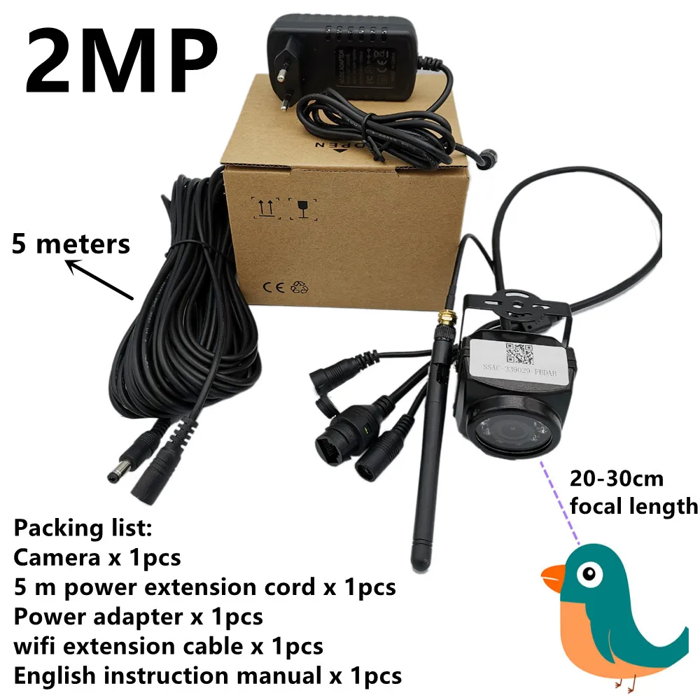 Bird Box Camera Kit Audio 1920P 1080P Nachtzicht Outdoor Mini IP Camera Huisdier Nest Vogels kijken Camera Waterdichte Pickup Camhi