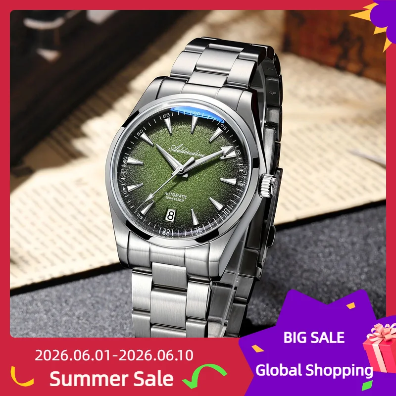 

ADDIESDIVE Waterproof Watches Fashion Luminous Automatic Mechanical Mens Watch AR Coated Bubble Mirror Glass reloj hombre AD2094