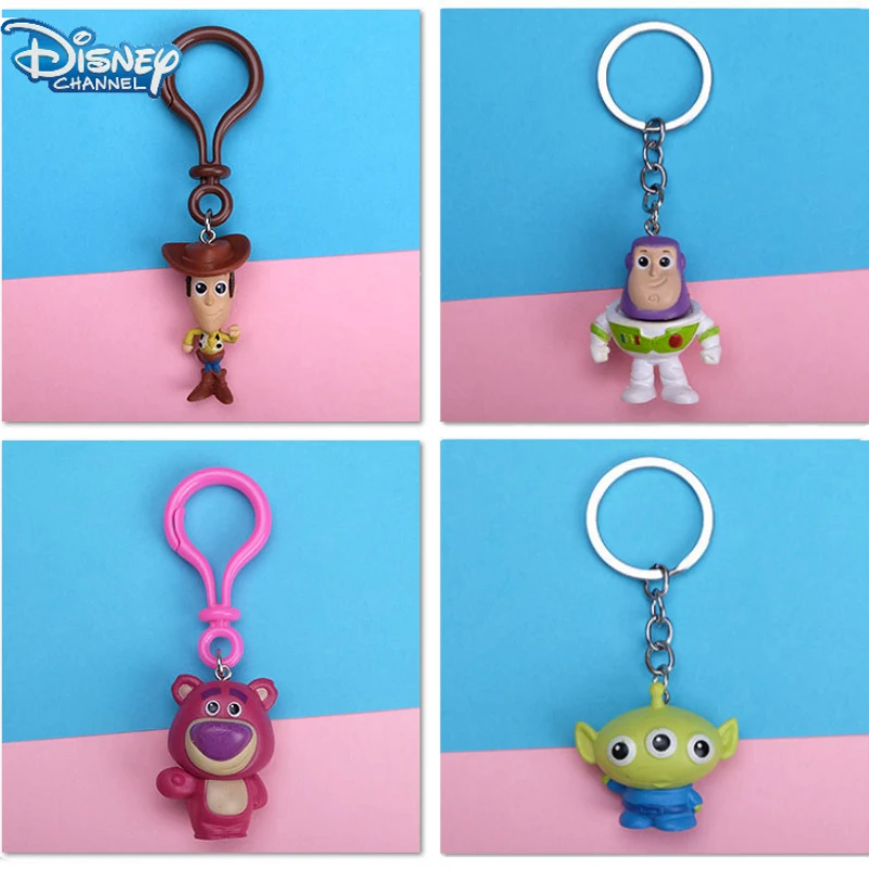 

Disney Toy Story Keychain Cute Anime Figure Woody Buzz Lightyear Strawberry Bear Pendant Backpack Accessories Charms Toys Gifts