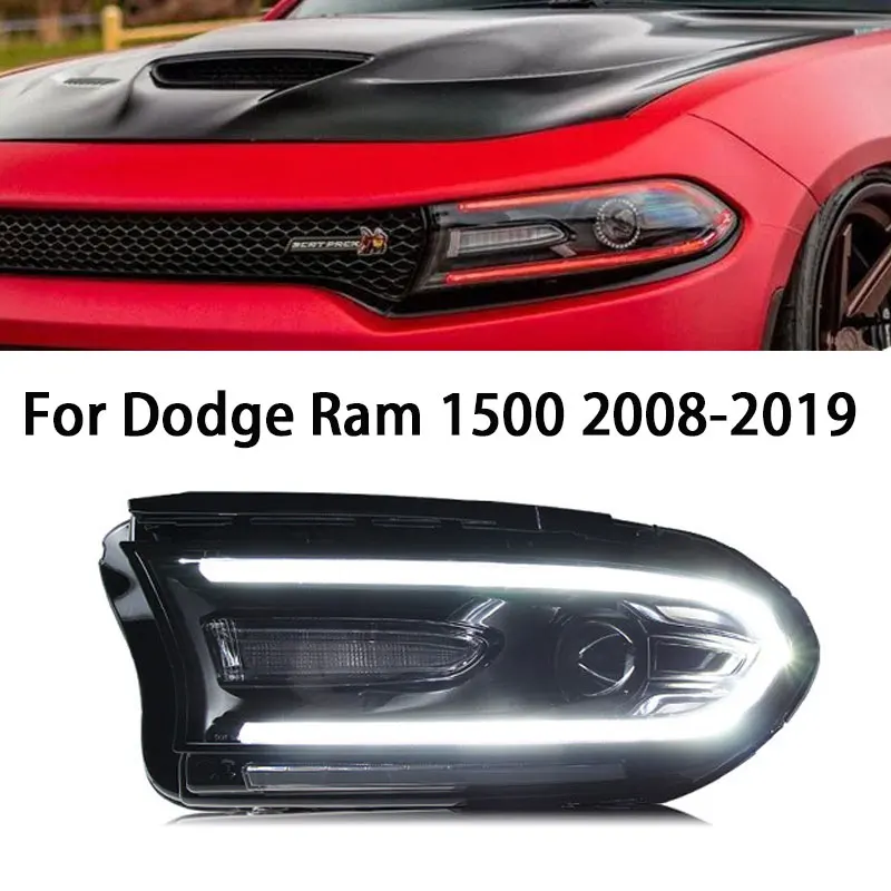 LED Headlight Assembly For Dodge challenger 2008-2019 Car LED Lights RGB Headlamps DRL Daytime Running Light Turn Signal,