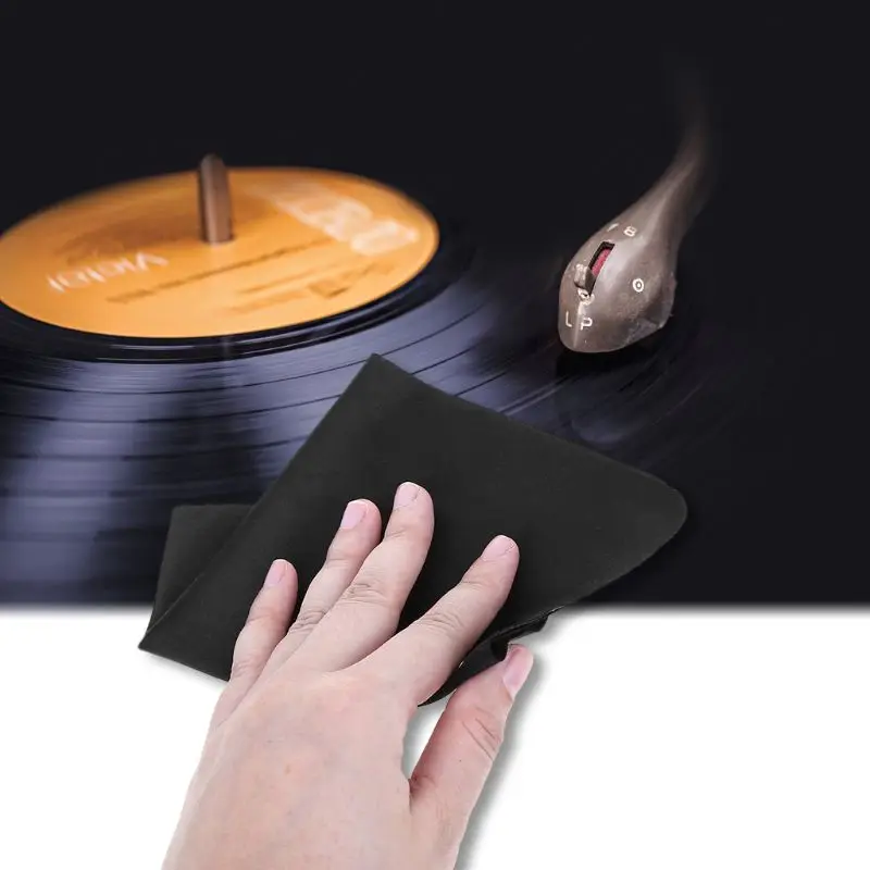 Anti-Static Microfiber Record Toalha de Limpeza, Lint Cleaner para LP, Vinyl Turntable Pad, Drop Shipping, Pano, 5 Pcs por Saco