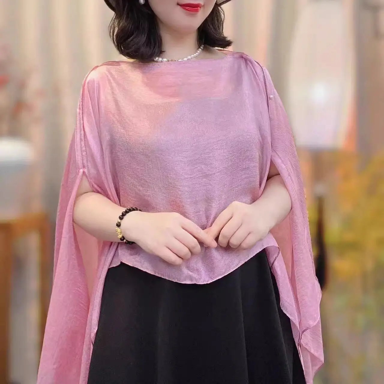 

Summer Pure Color Scarf Bohemian Style Loose Thin Travel Sunscreen Women's Versatile Fashionable Open Front Shawl Lightweight