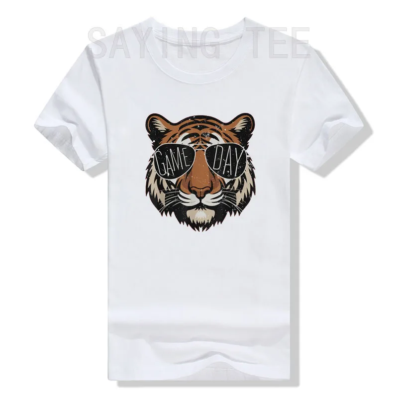 

Touchdown American Football Game Day Thanksgiving Tiger Cool T-Shirt Humor Funny Short Sleeve Blouses Novelty Gift Saying Tee