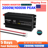 4000W Power Inverter 12V/220V Modified Sine Wave Smart Inverter DC 12V to AC 110V Transformer Power Supply Converter Car Inverte