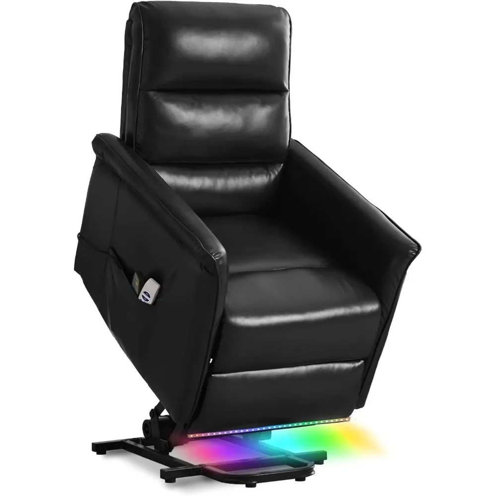 Reclining Sofas Power Lift Recliner Chair for Elderly with Massage & Heat Faux Leather Electric Relining Sofa