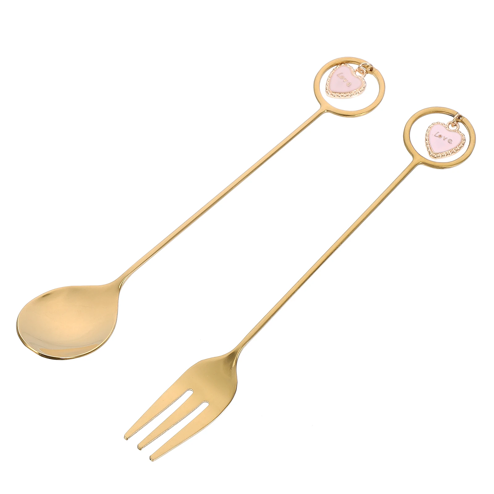 

6Pcs Stainless Steel Coffee Spoons with Heart Pendant Design Mixing Spoons for Tea Dessert Cocktail Christmas Gift