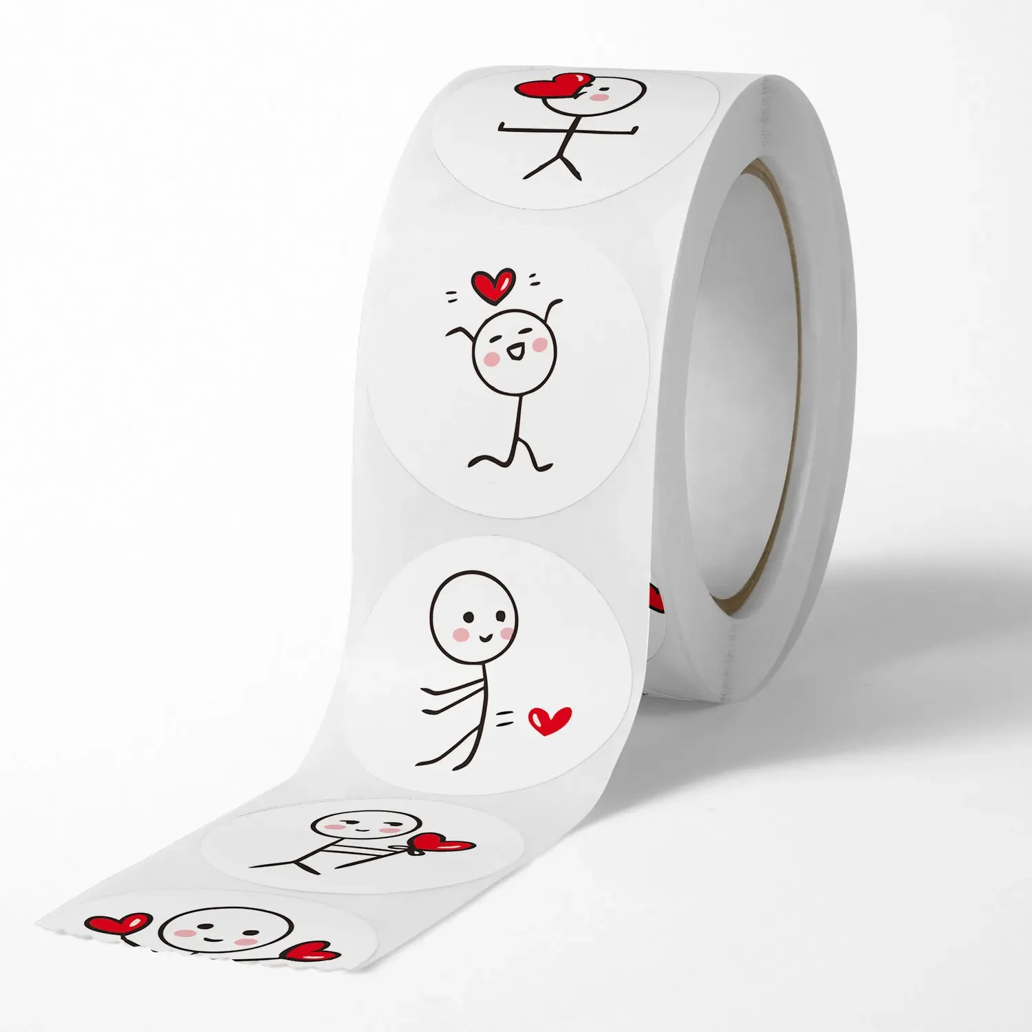 500PCs Cartoon Reward Sticker Roll Cute Love Labels Valentine's Day Sticker for Wedding Gift Decor Envelope Sealing Scrapbooking