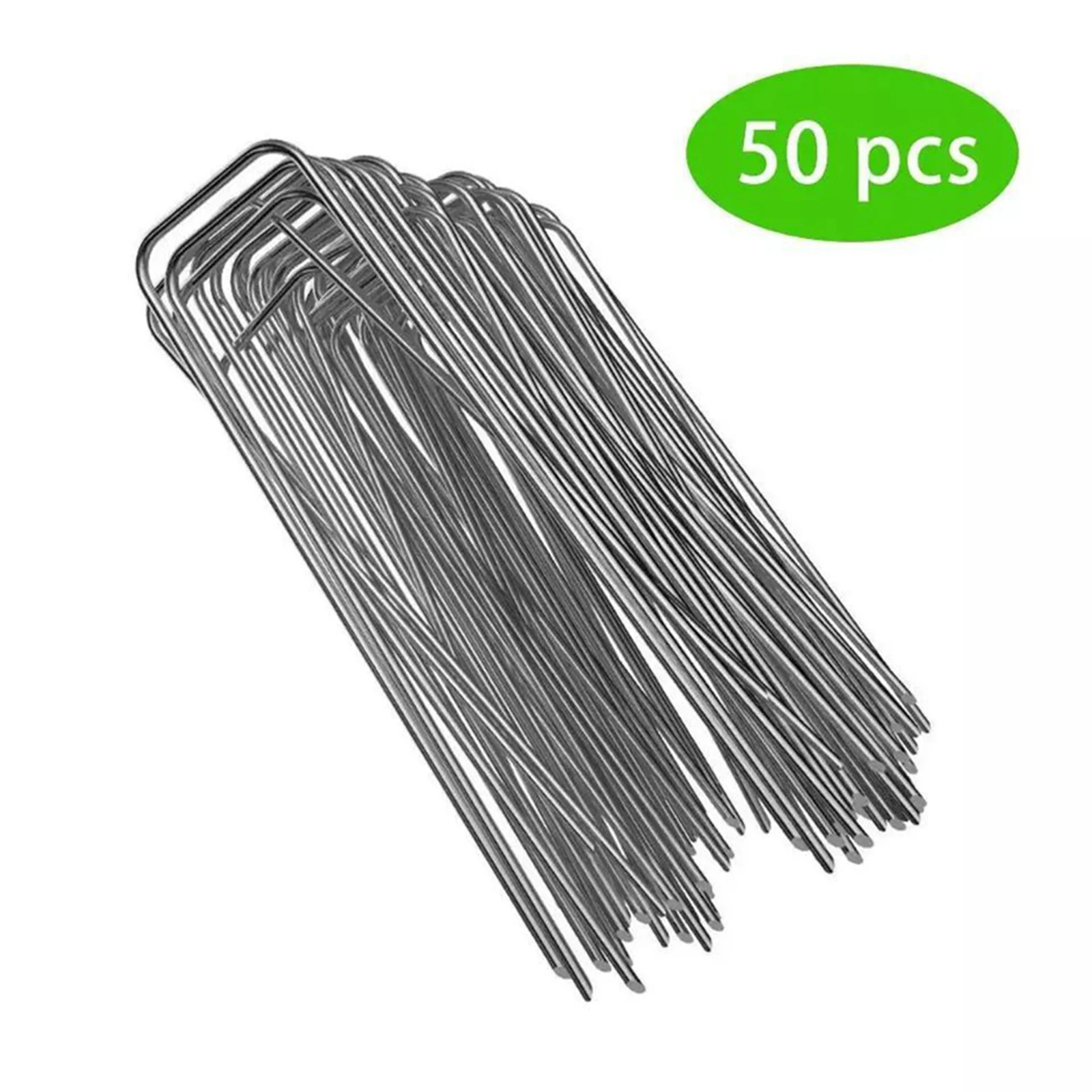 Weed Barrier Stakes Pins Landscape Staples 6 inch Heavy Duty Galvanized  Gardening Yard Sod Fencing Tack