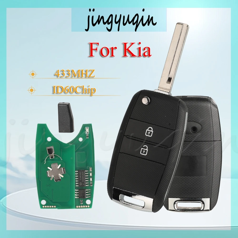 Jingyuqin  For Kia Picanto 2015 Model: DD2TX1307-TA  95430-H0500 2Buttons New Remote control car folding key 434MHZ ID60Chip