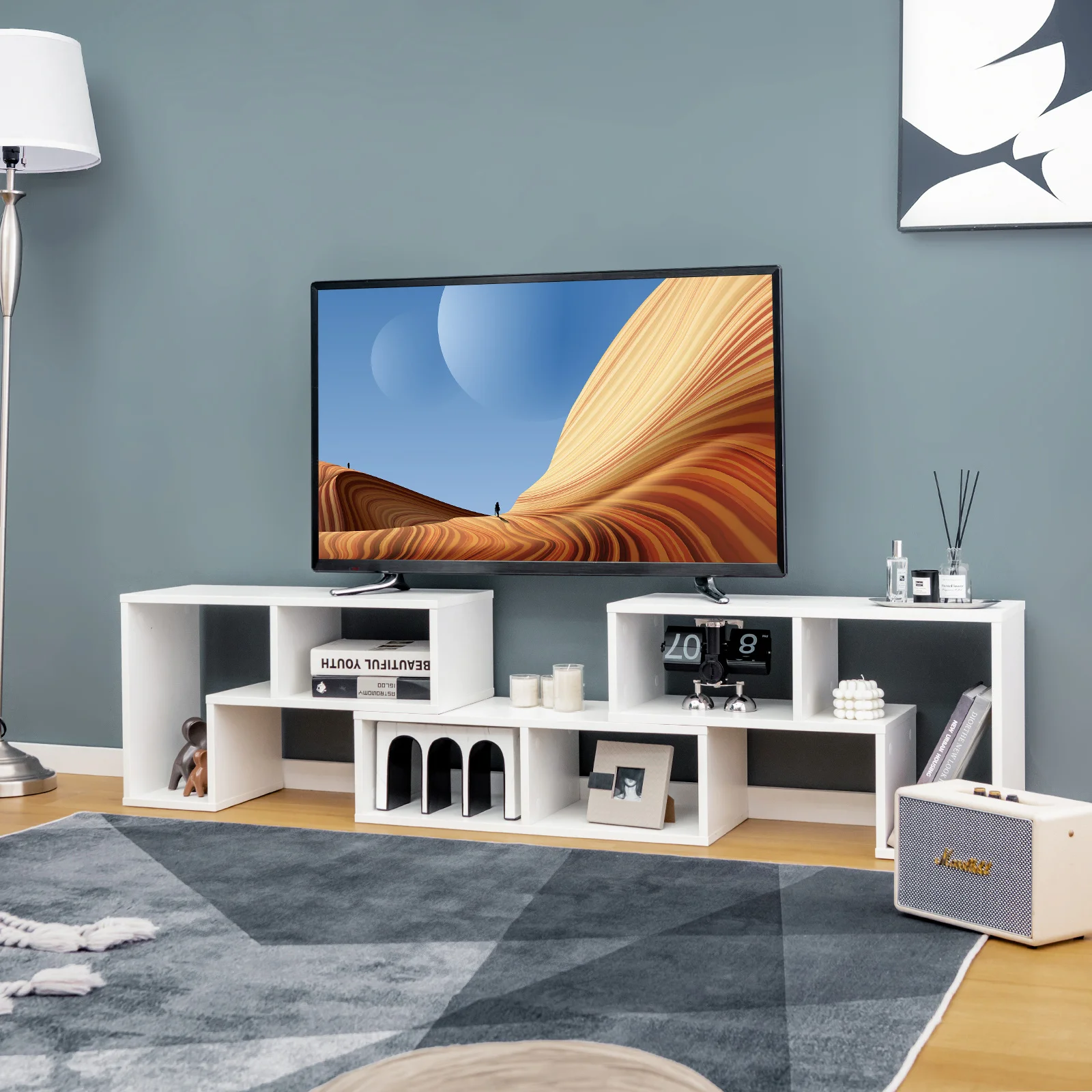 

3pcs TV Stand for Tvs Up to 65" Console Entertainment Center Bookcase Shelves