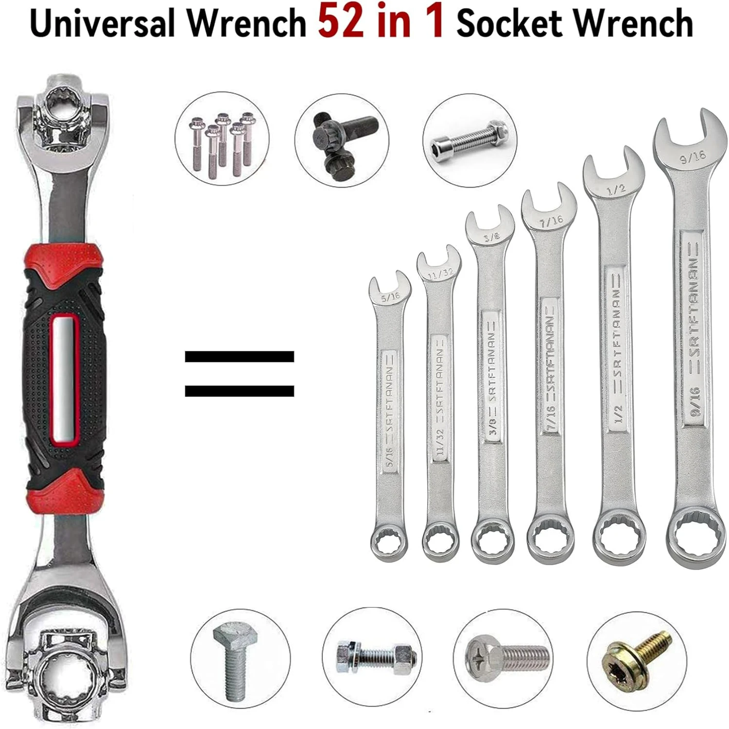 

Efficient and versatile 52-in-1 rotating socket wrench tool - The essential multifunctional spanner tool for car and bicycle rep