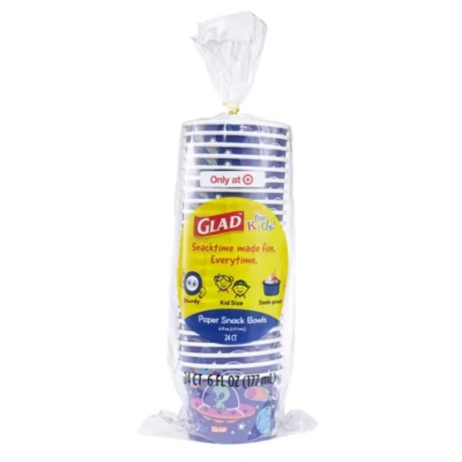 Space Alien Disposable Paper Snack Bowls w/o Lid - 6oz/24ct