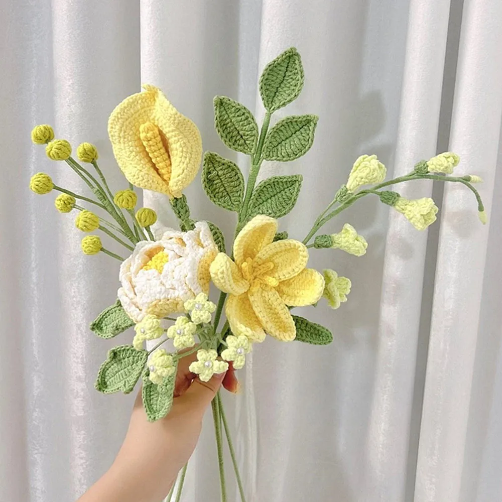 

Вязаный крючком букет цветов пиона вязаные цветы ручной работы букет цветов розы букет искусственных цветов подарок для декора домашнего офиса