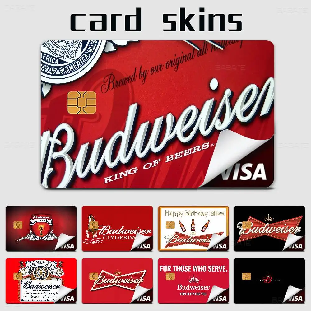 King Of Beer B-Budweiser Anime Cartoon Sticker Film Skin For Credit Card Debit Bank Bus Card