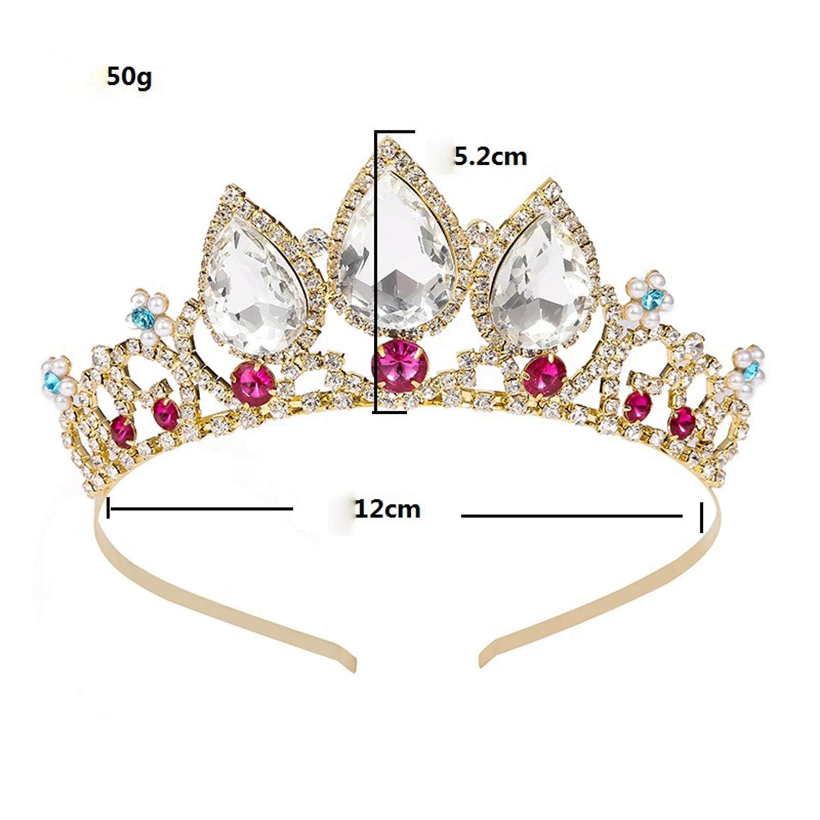 Fashion Bride Wedding Tiaras Baroque Crown Headpiece Crystal Girl Princess Diadem Wedding Crown Photography Hair Accessories