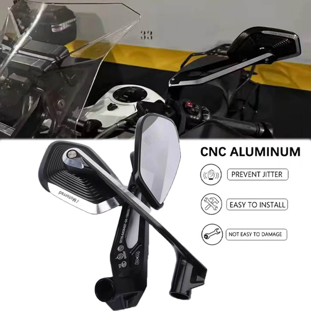 Motorcycle Side Rearview Mirror For BMW R1300GS 2024 R1200 1250 GS ADV F900R G310GS S1000XR Aluminum Adjustable Rear View Mirror