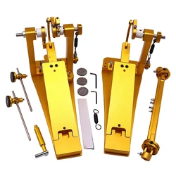 Aluminium Alloy Drum Pedal Double Pedal Golden and Red Color High Quality with Small Flaw Can Add Customized Logo