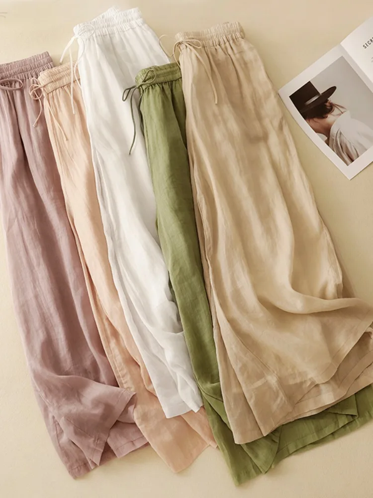 

Slimming Lightweight High Waist Loose Wide Leg Pants Skirt for Women Summer Casual Pants Versatile Long Trousers