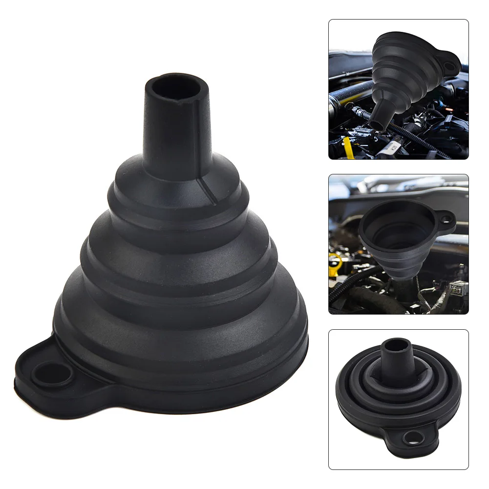 Car Engine Oil Silicone Oil Funnel Engine Oil Fuel Gasoline Diesel Washer Liquid Foldable Auto Funnel Oil Fuel Gasoline Parts