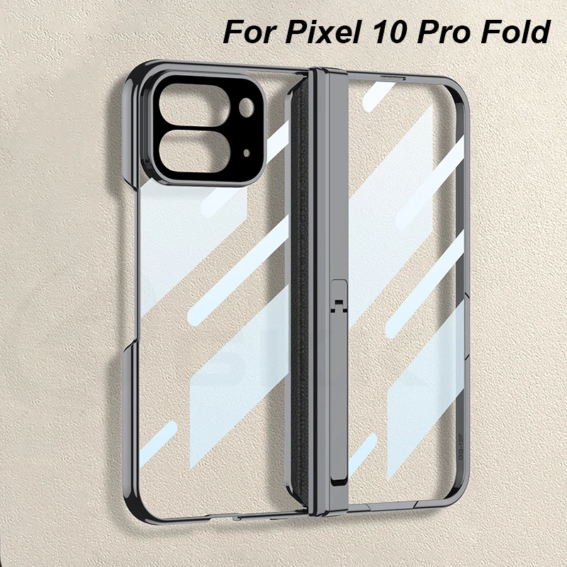 

Чехол-держатель с магнитным шарниром для Google Pixel 10 Pro Fold, роскошное покрытие, прозрачный стеклянный чехол на передний экран для Pixel 10 Pro Fold Case