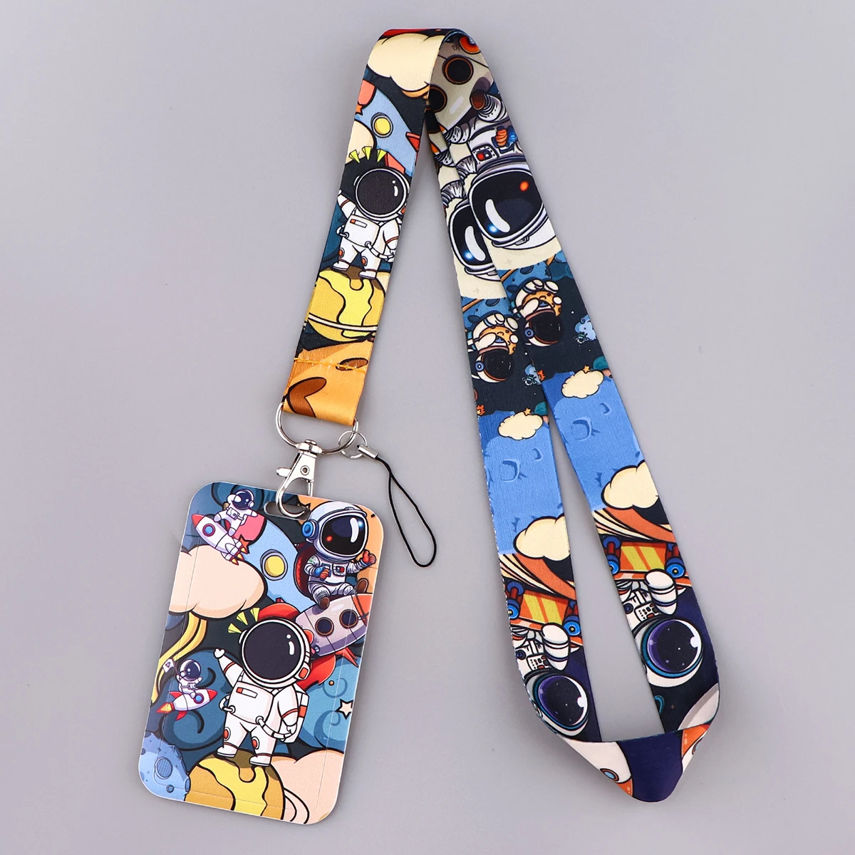 Astronaut Lanyard For Key Chain ID Credit Card Cover Pass Mobile Phone Charm Neck Straps Badge Holder Key Ring Novel Accessories