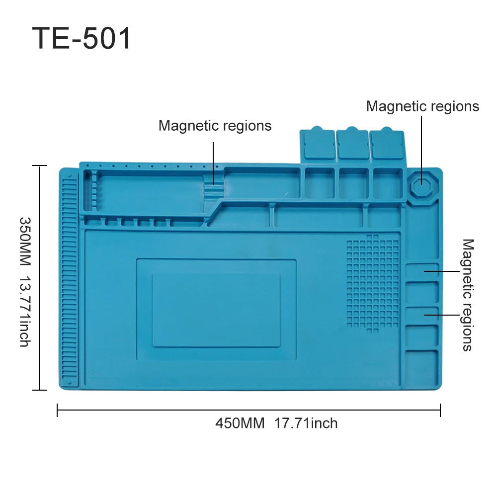 Imagem -06 - Esd Calor Isolamento Esteira de Trabalho Estação de Solda Ferro Telefone Computador Reparação Esteira Magnética Resistente ao Calor Bga Isolador Plataforma